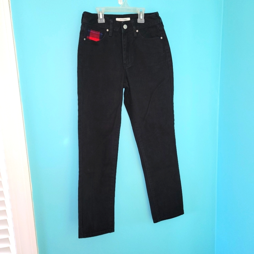 Pacsun Black Mom Jeans Red Plaid Accent sz. 23 (XXS)